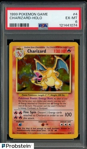1999 Pokemon Game Charizard Holo PSA 6 EX-MT