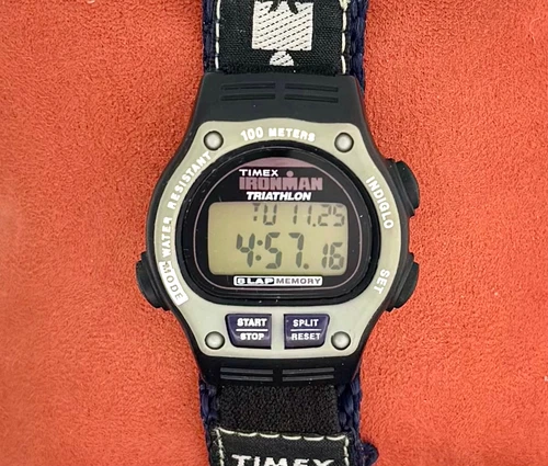 Vintage 2000 Timex Ironman Women's 8 Lap Alarm/Chrono Watch Fastwrap Band 32mm