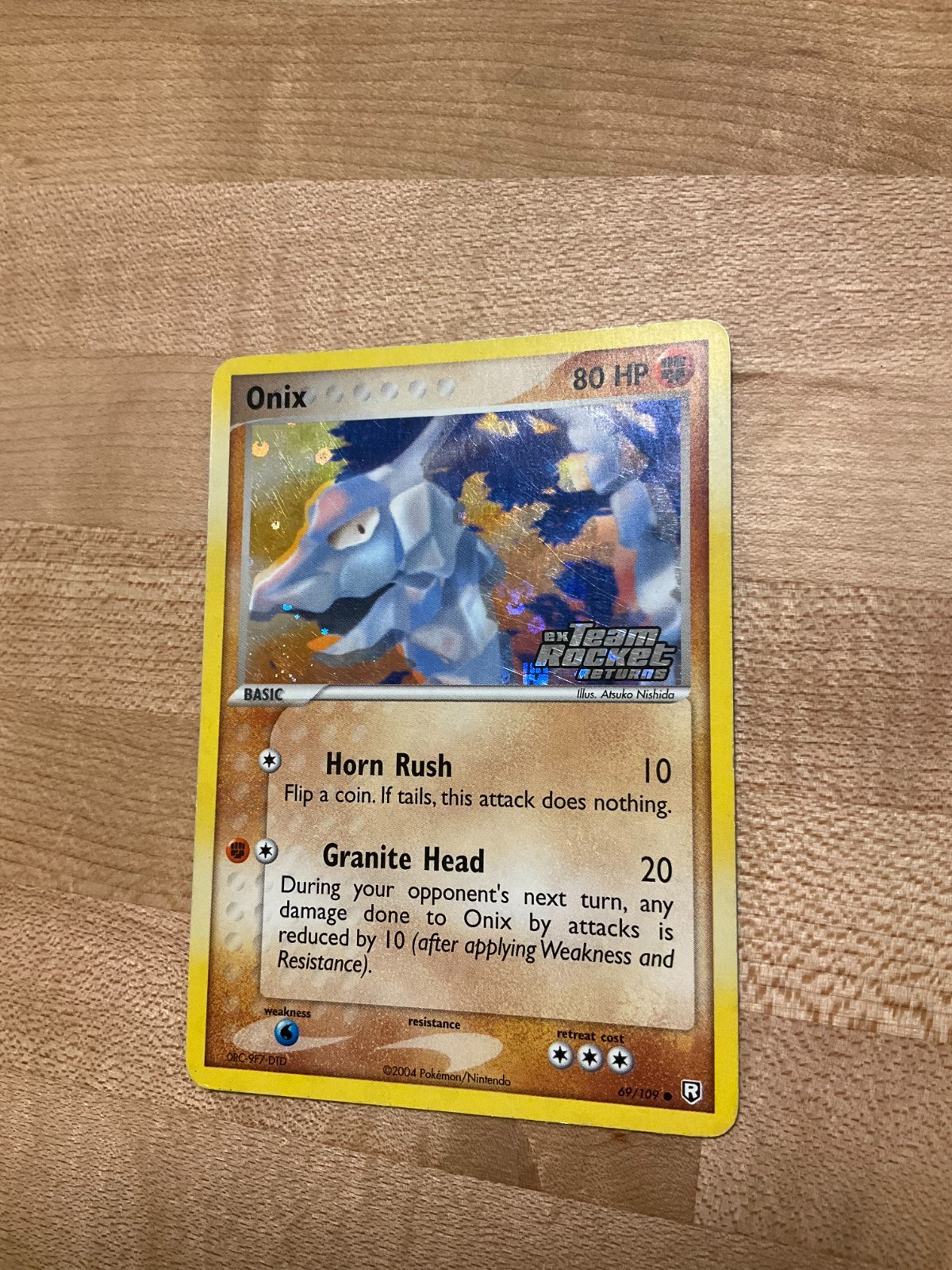onix 09/109 reverse holo pokemon card 2004 ex team rocket returns