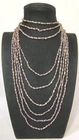 Peacock Rice Freshwater Pearl 5--Strand Necklaces  (45.1 grams)