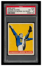 1948 Leaf George McAfee Gorgeous George on Front #19 PSA 6 EX MT Low Pop