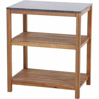 Riva Outdoor-Kitchen Küchenmodul Gartenküche Mittelteil offen Akazie mit Granit