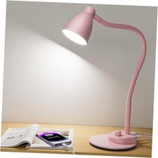 Cute Desk Lamp with USB Charging Port Lamp 3 Color Modes Dimmable LED Pink