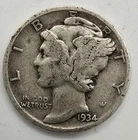 1934 D Small D Mercury Dime VF/XF You Grade It 90% Silver Type Coin EF Free Ship
