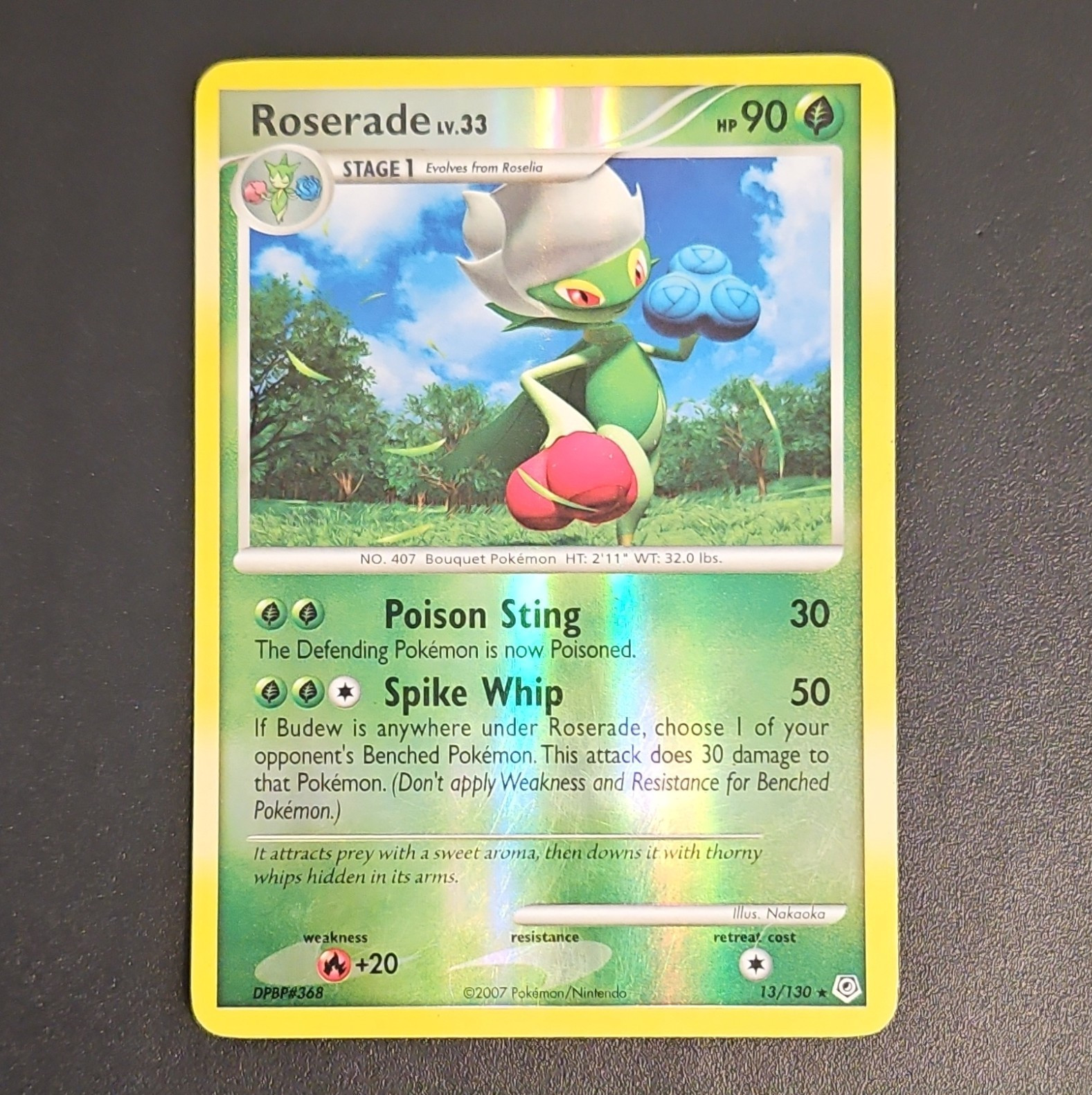 Roserade #13/130 Diamond & Pearl Holo Rare Eng 90HP Stage 1 2007