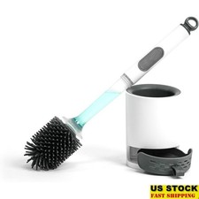Silicone Toilet Bowl Brush Holder Innovative Hygiene Cleaning Tool Wall Mount US