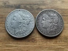 US Morgan Silver Dollars 2 coins circulated details Pre 1904 Lot W16
