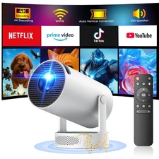 4K Smart Android/iOS Projector 5G WiFi 1080P Home Theater Short Throw Projector