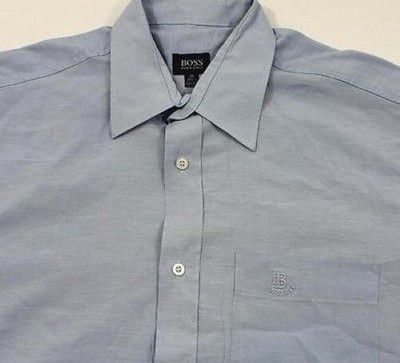 HUGO BOSS Business-Hemd Hellblau meliert langarm Gr.M wie NEU #C5550