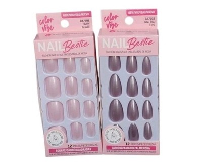 NEW! COLOR VIBE Nail Bestie Assorted Faux Nail Set x 2