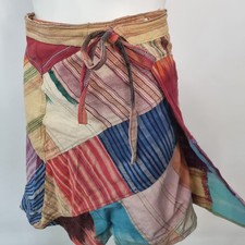VTG Colorful Adjustable Patchwork Wrap Skirt ...