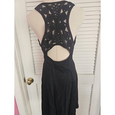 Gunne Sax Vintage Jessica McClintock Black Lace Brocade Little Black Dress 9/10