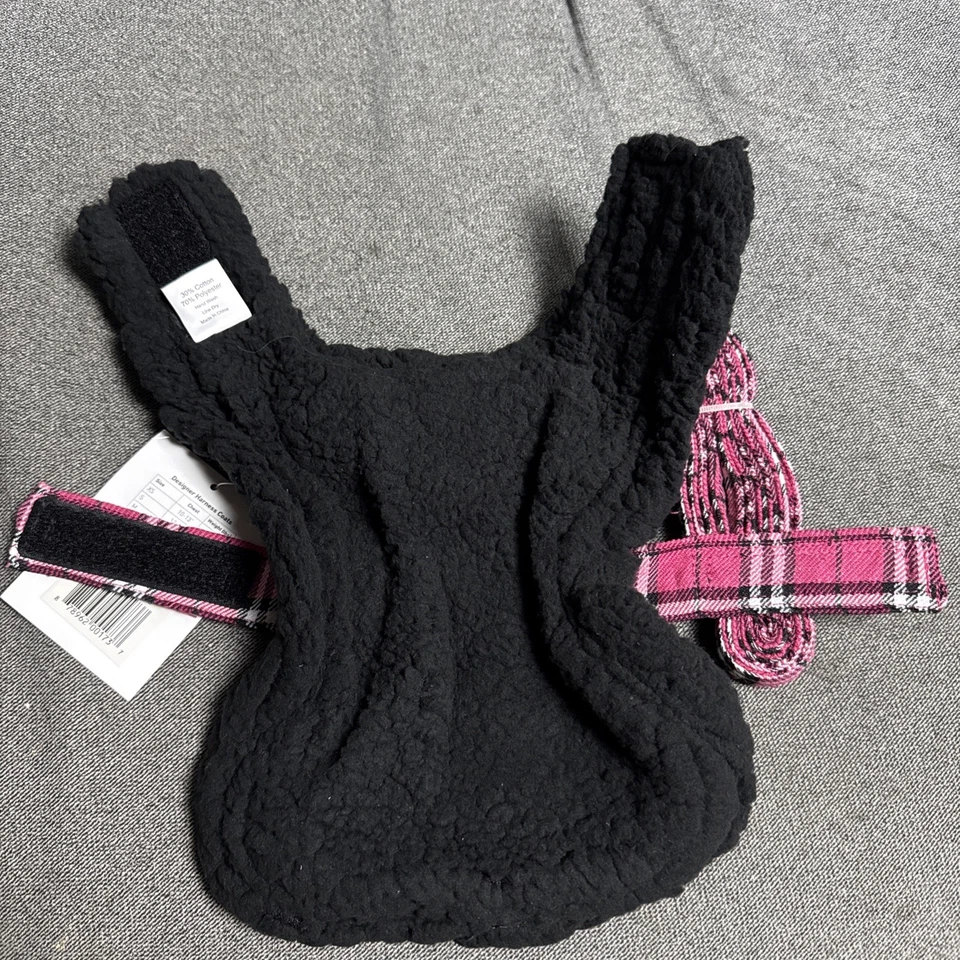 Doggie Design Size XS Harness Coats Black And Pink Plaid - Image 4 of 4