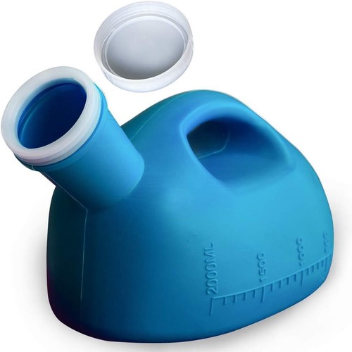 Urinals for Men Portable Male Urinal with lid 2000 ml/66 oz Large Blue