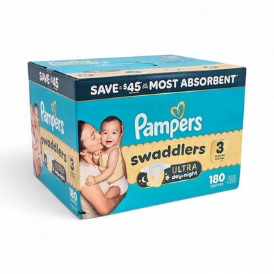 Pampers Swaddlers Leakproof Baby Diapers (Size 3) - 180 Count