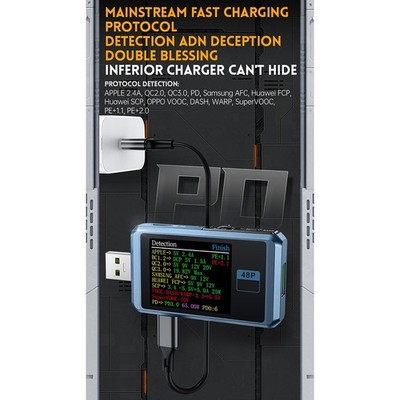 Typ-C Tester Amperemeter 1,44 Zoll TFT LCD Display Datenspeicherung und Aufnahme