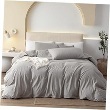 100 Washed California King 104"x98" Heathered Pastel Grey no Comforter