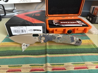 Vosteed Psyop (A2223) Elmax Satin / Canvas Rag Burl - Green Micarta 