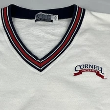 Vintage Cornell University V Neck Sweater Sz S Vantage Club Collection USA Made