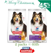 2 Packs-Hill's Science Diet Adult Sensitive Stomach & Skin Chicken & Barley,30lb