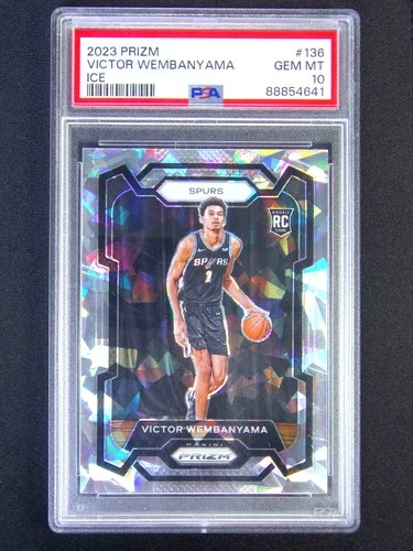 2023-24 Panini Prizm Victor Wembanyama #136 RC Rookie Ice PSA 10