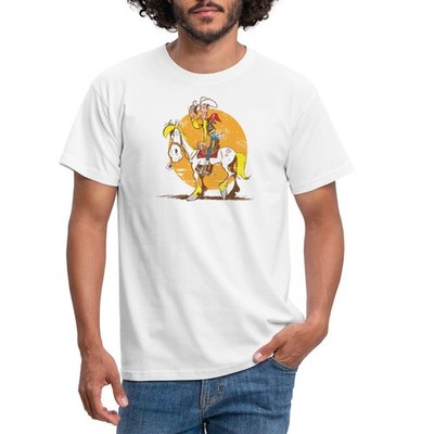 Lucky Luke Jolly Jumper im Sonnenuntergang Männer T-Shirt