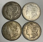 4 1921-P Morgan Silver Dollars, Circulated U.S. $1 Lot Set