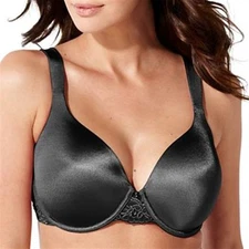 NWOT Vanity Fair Bra 34D Black Body Caress Full Contour Bra 75335 #93019