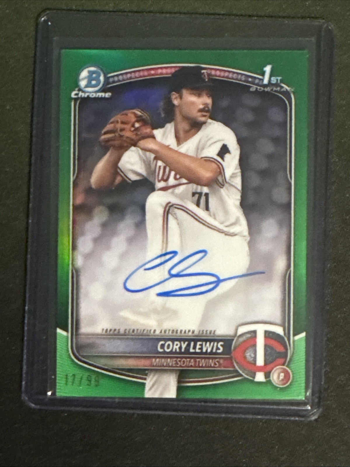 2025 Bowman Chrome Cory Lewis Green 17/99 1st Bowman - Auto #CPA-CLE