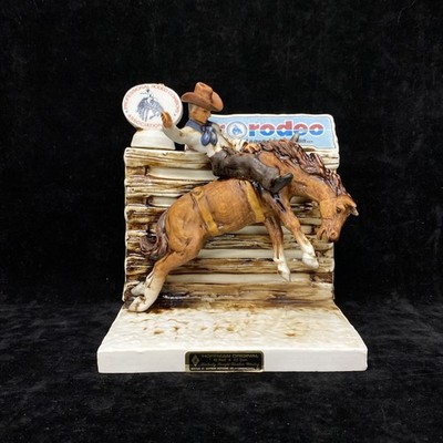 1970's Hoffman Pro Rodeo Decanter - Bareback Rider In Original Box WL2