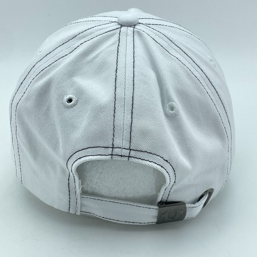 TRUE RELIGION Optic White Buddha Logo Hat Adjustable Strapback Distressed NEW - Picture 4 of 9