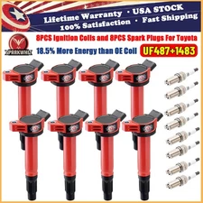 UF487 Ignition Coil and Spark Plug 1483 For Toyota Tundra V8 4.6L 4.7L 5.7L 2010