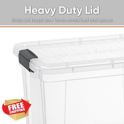Superio 10 Pack 2.5 Qt Clear Storage Bins with Lids Stackable Plastic Organizer