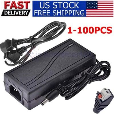 12V 5A 5 AMP 60W DC Power Supply Adapter Transformer LED Strip CCTV PC 5050 USA