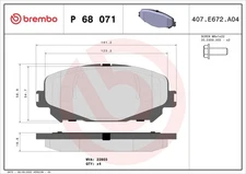 Brembo P 68 071x brake pad set, disc brake for Mitsubishi, Renault