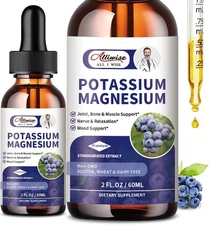 2 Pack Potassium Magnesium Supplement Liquid - High Absorption Calm... 
