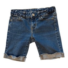 Wonder Nation Kids Adjustable - Waist Denim Shorts Rolled Hem - Size 7 2609-1