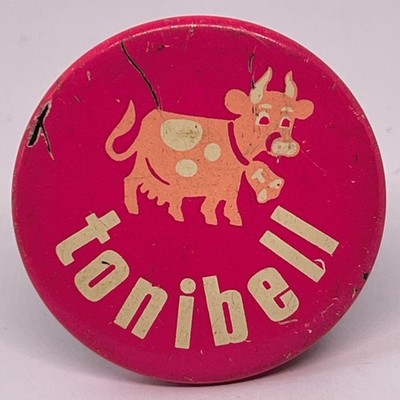 Tonibell Dairy Ice Cream Pink Cow Vintage Werbe Pin Anstecknadel UK Werbung