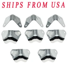 KAISH 8pcs Metal 2 Leg Guitar AMP Cabinet Corners Polished Chrome fits Fender