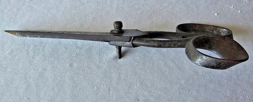 Antike Schneiderschere, Polsterer, Sattler, 25 cm, Frankreich mit Stempel; - Bild 4 von 4