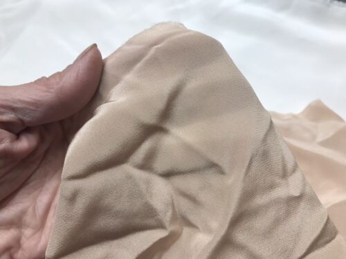 14x56 100% Silk Habotai Fabric Remnant solid Nude color Lightweight Shiny Silk - Picture 3 of 5