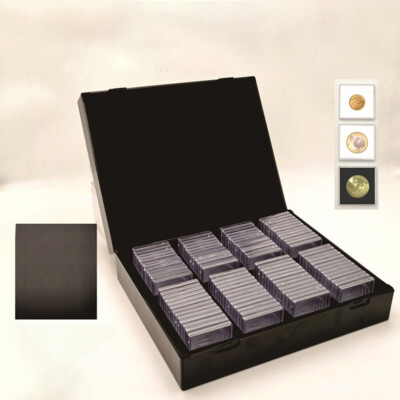 100pcs 40mm Wood Box Square Clear Coin Cases Capsules Storage Box ...