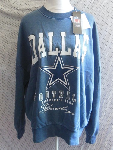 NWT Gameday Couture BLUE Dallas Cowboys VINTAGE WASH Oversized Crewneck PULLOVER - Picture 5 of 9