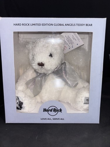 Hard Rock Cafe 2007 Global Angels Charity White Teddy Bear with Wings in Box - Picture 24 of 24