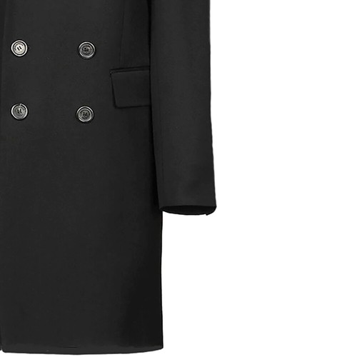 DSQUARED2 Coat Tailored Double Wool Overcoat Breasted Black Size 50 RP £1390.00 - Picture 5 of 10