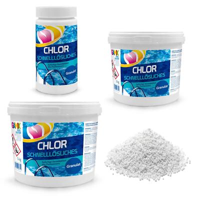 Chlorgranulat für Pool 1-5 kg Schockchlorung Desinfektion Pflege für Schwimmbad