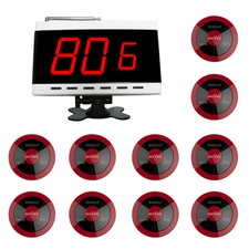 SINGCALL Wireless Calling System Cafe Waterproof Pager 10 bells, 1 Receiver