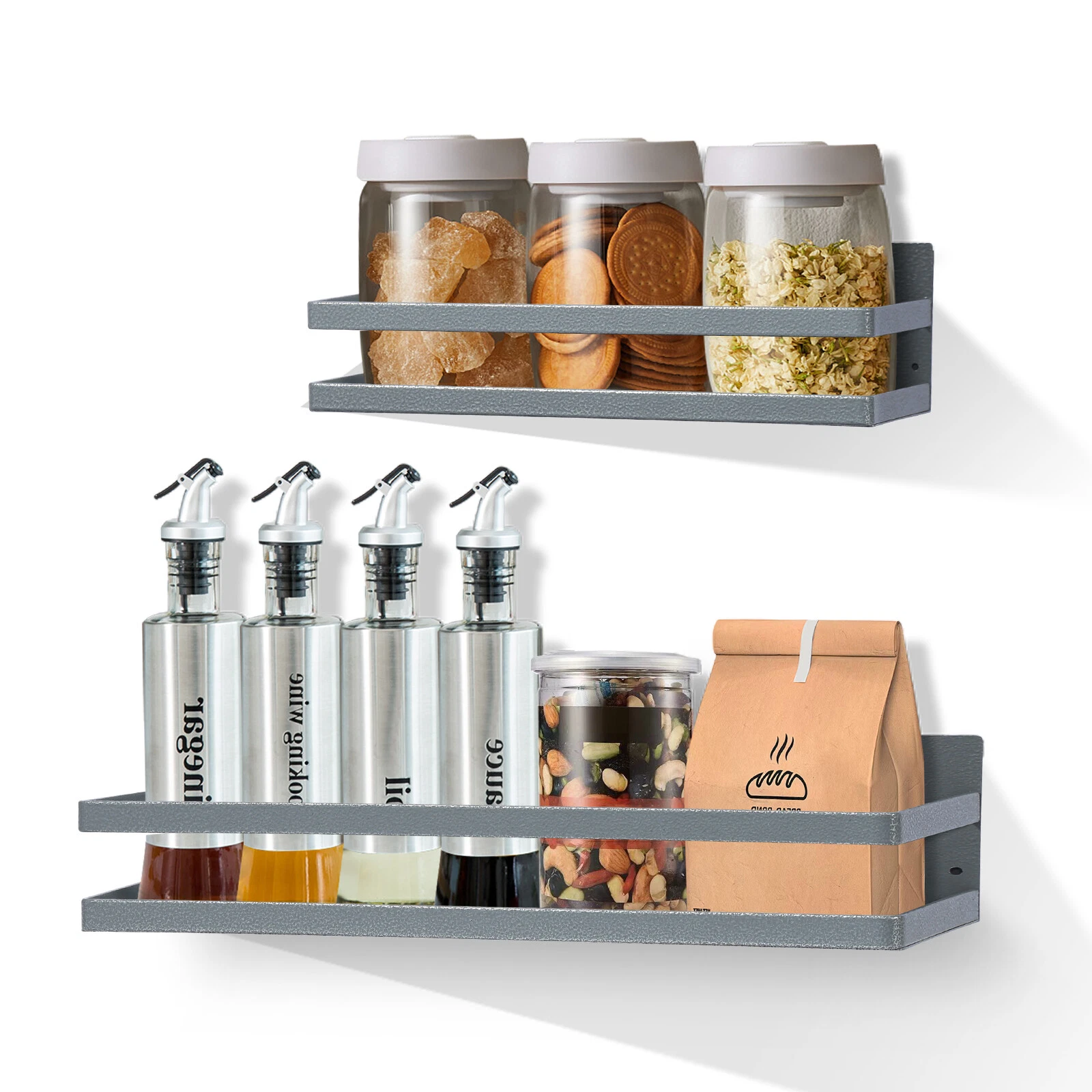 2 PC Magnetic Spice Racks for Refrigerator Magnetic Shelves Moveable for Fridge
Opens in a new windo