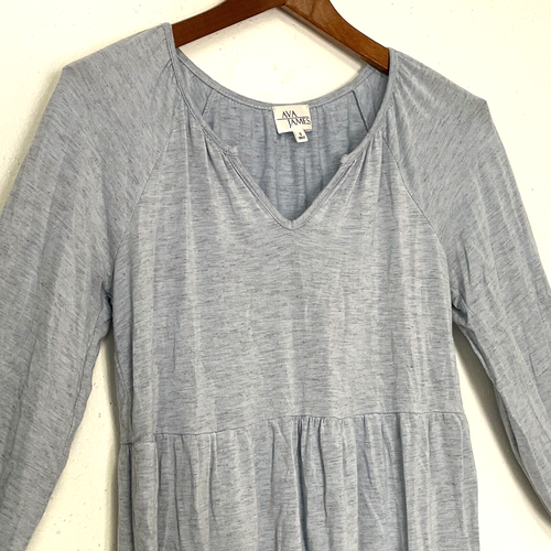 Meliertes blaues Stufen Pull Over Boho Top von Ava James Gr. S - Bild 2 von 7