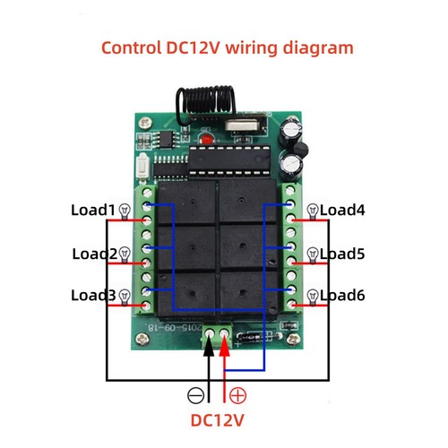 DC12V 6-Channel Relay RF Wireless Remote Control Switch Transmitter Receiver Set - Picture 5 of 8
